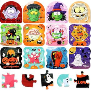 Halloween Puzzles for Kids Bulk 24 Pack Paper Puzzle Halloween Party Favors Gifts Goody Bag Fillers Classroom Reward Holiday Activities