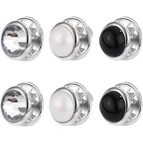 6 Pcs 10mm Mini No Sew Buttons Anti-exposure Fixed Brooches Fasteners Pins Detachable Reusable,for many styles of Clothes(Mixed Color)
