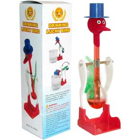Non Stop Liquid Drinking Glass Bird Funny Duck Drink Water Desk Toy, Swinging Sticks Toys,Lucky Bird Drinking, Magic Bird Drinking, Funny Bird Drink Water Desk Toy(Red)