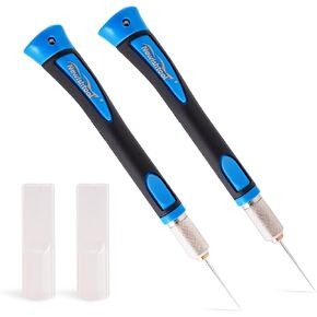 NEWISHTOOL 2 PCS Pin Pen Weeding Tool, Ergonomic Grip Vinyl Weeding Tools Weeing Pen for Craft Vinyl Project, Fine Point Weeding Pen for Removing Scrapbook Silhouette Cutting, Quick Air Release Pen