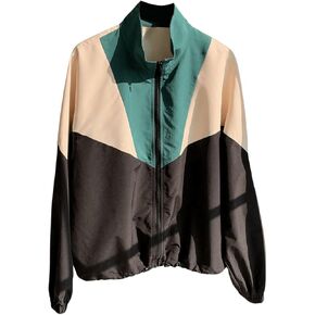 SweatyRocks Women's Long Sleeve Stand Collar Full Zip Up Windproof Lightweight Soft Casual Sweatshirt Jacket