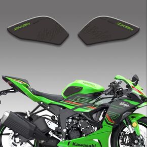 NIGHT CAT Compatible ZX-6R Motorcycle Fuel Tank Pad Kit Side Fuel Knee Guard Sticker Fuel Tank Protector(Black Green)