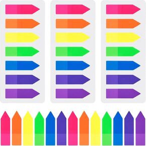 840 Pieces Colored Page Markers Sticky, 7 Color Index Tabs Labels Sticky Notes Flags Page Makers, Fluorescent Page Markers, 6 Sets