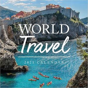TF PUBLISHING 2025 World Travel Wall Calendar - Large Grids for Appointments and Scheduling - Vertical Monthly Wall Calendar 2025 - Home & Office Organization - Thick Gloss Paper - 12" x 12"