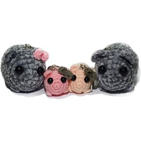 Sad Hamster Keychain, Set of 4 Sad Hamster Plush Keychains with Music, Cute Keychains for Backpack, Christmas Decorations