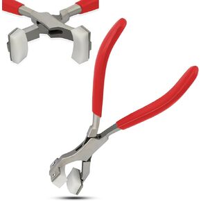 OdontoMed2011 Ring Plier Tool, Bracelet Forming, Bracelet Plier Jewelry Tools Firm Durable for Bending Rings Red Pvc Grip Handle Stainless Steel