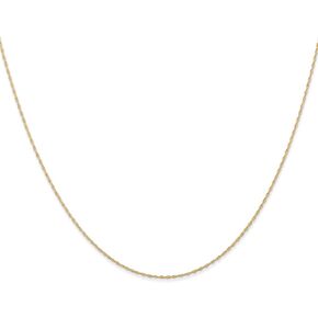 IceCarats 14K Solid Yellow Gold 0.5mm Cable Rope Chain Twisted Link Necklace