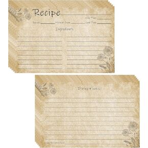 Recipe Cards 4x6 - Pack of 100 Double-Sided Blank Cards for Bridal Showers, Weddings, and Christmas Gifts - Preserve Your Culinary Creations