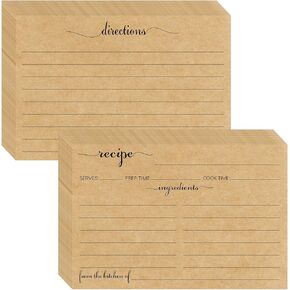 Recipe Cards 4x6 White, From the Kitchen Of 100 Pack Double Sided Cooking Recipe Cards Stock Thick Cardstock Recipe Cards with Lines for Weddings, Bridal Shower, Christmas Gifts, Baby