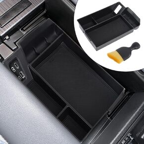 Center Console Organizer Tray with Clean Brush Fits 2021 2022 2023 2024 Toyota Sienna, Armrest Insert Tray Secondary Storage Box Coin Holder Interior Accessories (4 Storage Compartments)