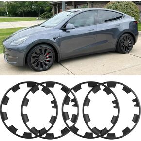 20 Inch Rim Protector Compatible with Tesla Model Y 2020-2024, Set of 4 Wheel Rim Protector, Hubcaps Cover Tire Trim Rings, Car Wheel Hub Rim Trim Tire Ring Guard Strip Protector Decor