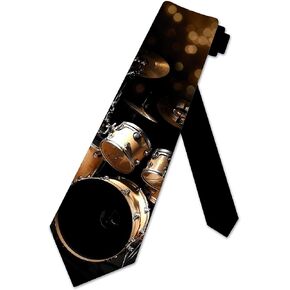Three Rooker Music Ties Mens Drum Set Tie Drum Necktie