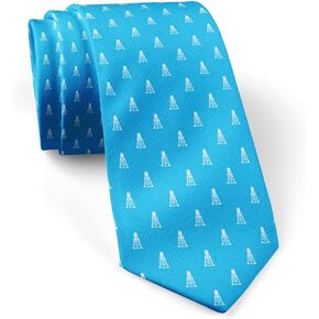 ( Oil Derrick Blue ) Fashion Novelty Necktie, Conversation Neckwear Ties Great for Party and Events