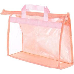 PATIKIL Handbag Dust Bags, Clear Purse Storage Organizer XXL Size PVC Dustproof Handbag Cover Transparent Purse Protector for Closet Rack Wardrobe, Pink
