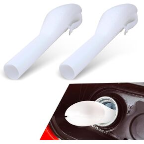 2 Pack Car Fuel Tank Funnel Tube, Waterproof Durable Vehicle Fill Funnel Accessories, Smooth Design, OEM #8U5A-17B068-EB 1782177 1833948 2050651 Compatible with Ford (White)