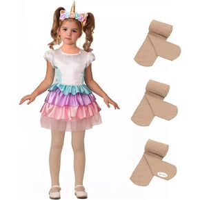 Zando 3Pcs Tights for Girls Ballet Tights Girls Dance Tights Stretchy Soft Velvet Tights for Toddler Girls School Girl Outfit
