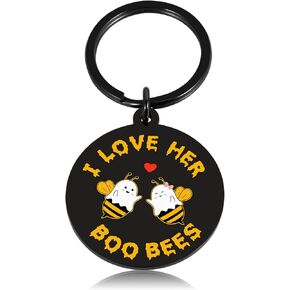 Boo Basket Stuffers for Women Her Him Halloween Boo Basket Gifts for Women Men Kids Boo Halloween Gifts for Couple Boyfriend Girlfriend Boo Bees Cute Pun Keychain Anniversary Valentines Gifts for Him