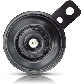 1 PC Car High Pitch Snail Horn Whistle, 2.59" x 3.77" Large Diameter 12V Round Waterproof Strong Penetrating Speaker Snail Horn, Safety Warning Accessories, for Most Cars, Mopeds (Black)