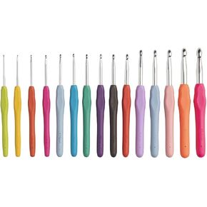 Knit Picks WeCrochet 15 Piece Expanded Bright Crochet Hook Set with Ergonomic Handles