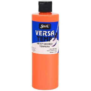 Sax Versatemp Heavy-Bodied Tempera Paint, 1 Pint, Fluorescent Orange