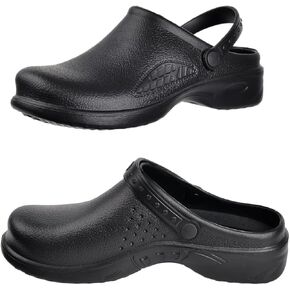 Harssidanzar Mens and Womens Clogs Chef Shoes,Nurse Shoes,Unisex Slip On Garden Shoes HU204US