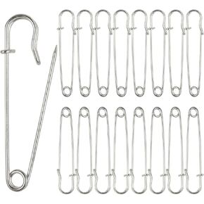 Large Safety Pins Heavy Duty - 4" Oversized Safety Pins,20PCS Jumbo Safety Pins for Laundry, Blanket, Crafts, Outdoor - Big Safety Pins (Black, 4Inch-20PCS)