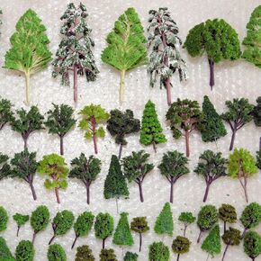 25pcs Mixed Model Trees Model Train Scenery Architecture Trees Model Scenery with No Stands£¨0.79-2.36inch£© (All Green)