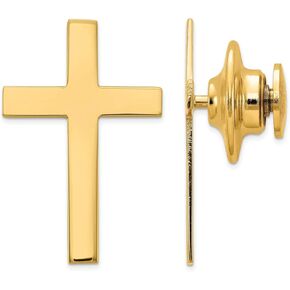 14k Yellow Gold Cross Tie Tac 22x15mm