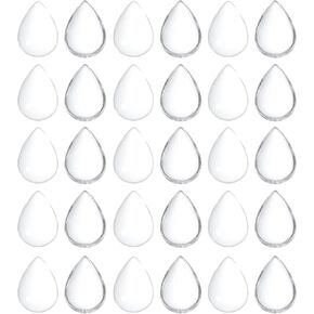 PATIKIL Transparent Glass Cabochons, Drop Shaped Glass Dome Tiles for Photo Pendant Jewelry Making