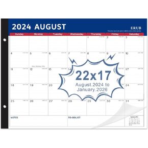 Desk Calendar 2024-2025 - 18 Month Calendar Planner Aug 2024 - Jan 2026, Large 22" x 17" Desktop Pad Calendar, Office Supplies for Planning and Organizing In Home,Blue