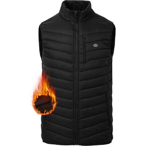 MoFiz Men's Vests Lined Puffer Vest Travel Work Vest Warm Winter Water Repellent Windbreak Vest Coat for Hiking