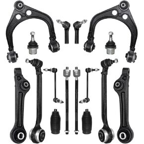 Control Arm, Replacement For Control Arm With Ball Joint Tie Rod Boots Sway Bar Suspension Kit Compatible With 2011-2014 Chrysler 300 RWD, 2011-2019 Dodge Charger Challenger RWD