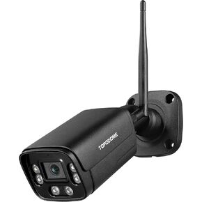 TOPODOME RTSP WiFi Bullet Camera Outdoor for Home Security, 1080P ONVIF IP Surveillance House Cameras, 65ft Night Vision, Humanoid Detection, 2- Way Audio SD Card Network Port Waterproof Metal (Black)