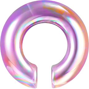 ZS 1 Piece 0G 00G 1/2" Glass Nose Rings Septum Ring, C Shape Horseshoe Nose Ring Horseshoe Earrings Hoop Body Piercing Jewelry For Women Men