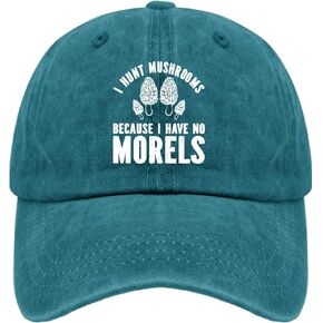 Baseball Caps I Hunt Mushrooms Because I Have No Morels Baseball Cap, Vintage Caps for Men Cyan Blue in Saudi Arabia