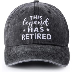 Retirement Gifts for Men Women, Vintage Retired Baseball Cap Adjustable, Funny Retired Embroidered Washed Cotton Hats for Dad Mom Boss Co-Workers Friends, Retirement Party Decorations Dark Grey