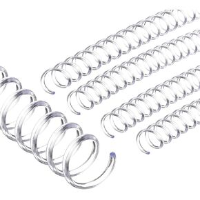 PATIKIL 10mm(3/8") Plastic Spiral Binding Coils, 50 Pcs Binding Spirals 75 Sheet Capacity 4:1 Pitch Binding Spirals for Binding Paper Sheets, Transparent