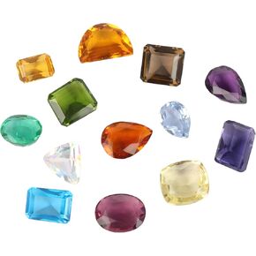 GEMHUB Brazilian Mix Gemstones Lot for Kids Arts and Crafts Assorted Shapes Colors Sizes