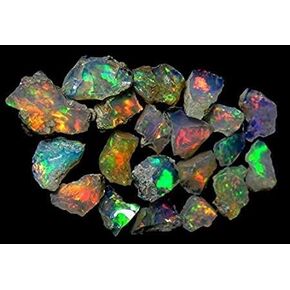 Rossecjewel Ethiopian Opal lot Black Opal Natural Ethiopian raw Opal Rough Rough Gemstone Birthstone Opal Rainbow fire Opal lot 200.00 Cts. Natural Multi Fire Ethiopian Opal Rough