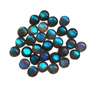10mm Round Shape Labradorite Cabochon, Calibrated Size Natural Loose Gemstone Crystal, Green Blue Flashy