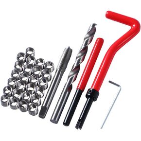 30 PCS Stainless Steel Thread Repair Kit M8x1.25mm Metric Thread Repair Insert Kit Compatible Hand Tool Set for Auto Repairing