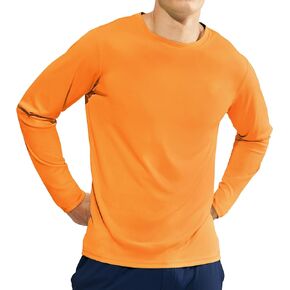 Haimont Men's Long Sleeve Athletic T-Shirts UPF 50+ Sun Protection Running Hiking Tee Shirts Polyester Quick Dry