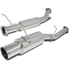 DNA MOTORING CBE-NS13-S Stainless Steel Cat Back Exhaust System [Compatible with 89-94 Nissan 240SX S13]