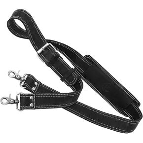 NJ Leatherworks Leather Bag Strap, Adjustable Replacement Shoulder Strap for Messenger, Duffel, Laptop, Camera Bags or Purses
