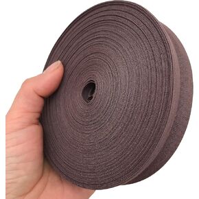 PEPPERLONELY 30 Yards 25mm (1 Inch) 100% Cotton Single Fold Bias Type Bias Binding for Sewing and Hemming Ribbon - Dark Brown