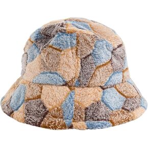 Verdusa Women's Bucket Hat Winter Warm Hats Fuzzy Faux Fur Caps