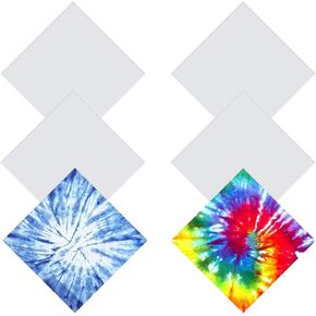 White Cotton Bandana, 22 x 22 inches, Tie Dye Party Supplies, Head Wrap, Handkerchiefs, Silver Tie Dye Party Napkins
