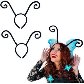 2 Pieces Butterfly Antenna Headband for Women,Bug Antenna Headband,Halloween Mornach Costume Accessory Headwear