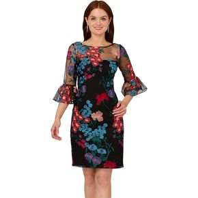 Adrianna Papell Women's Embroidered Short Dress