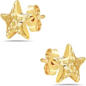 أقراط بوري جويلز من الذهب الخالص عيار 14 قيراط على شكل حيوانات البر والبحر - ظهر الفراشة in Kuwait